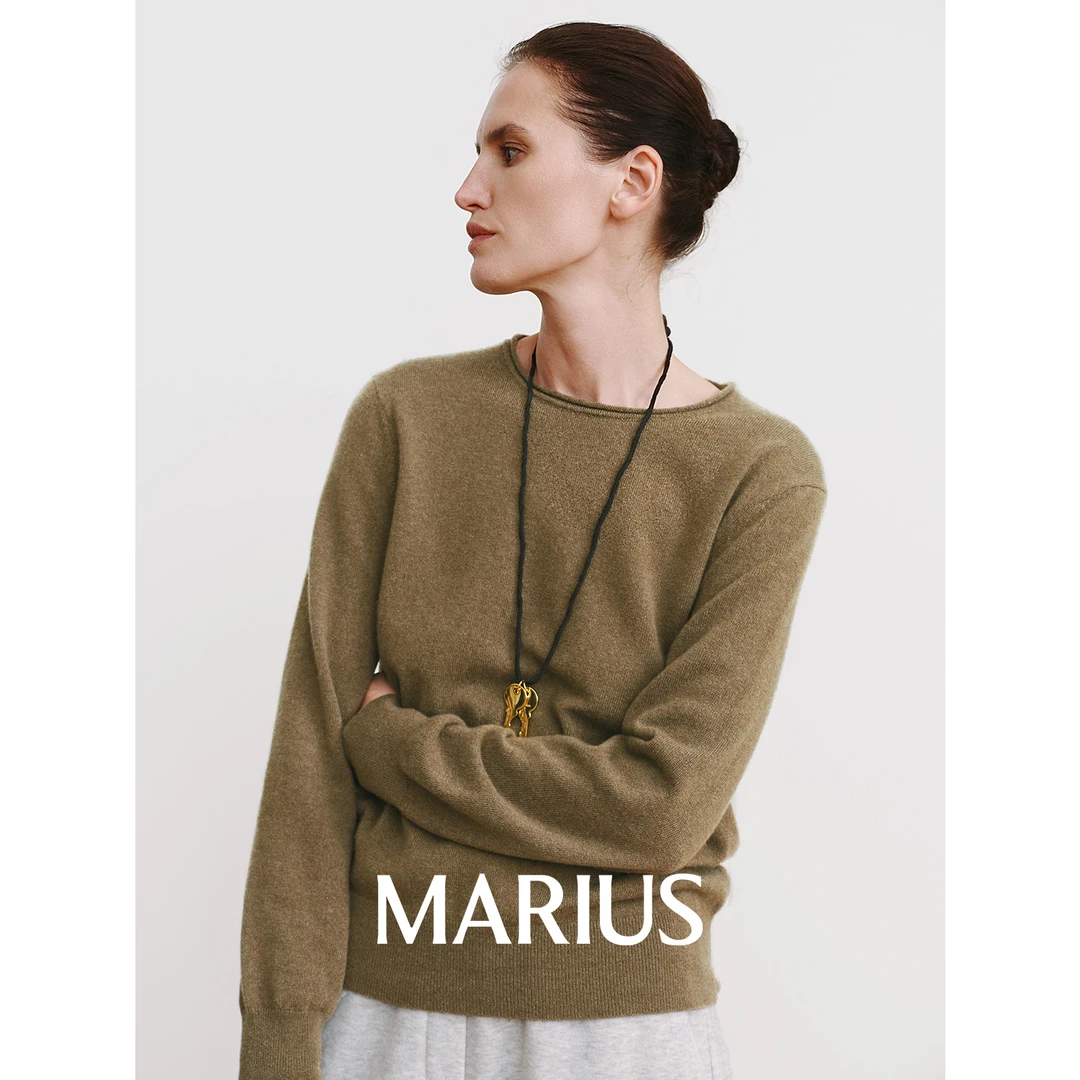 MARIUS"生日衫2.0"内蒙古山羊绒软黄金细腻亲肤时髦圆领针织套衫