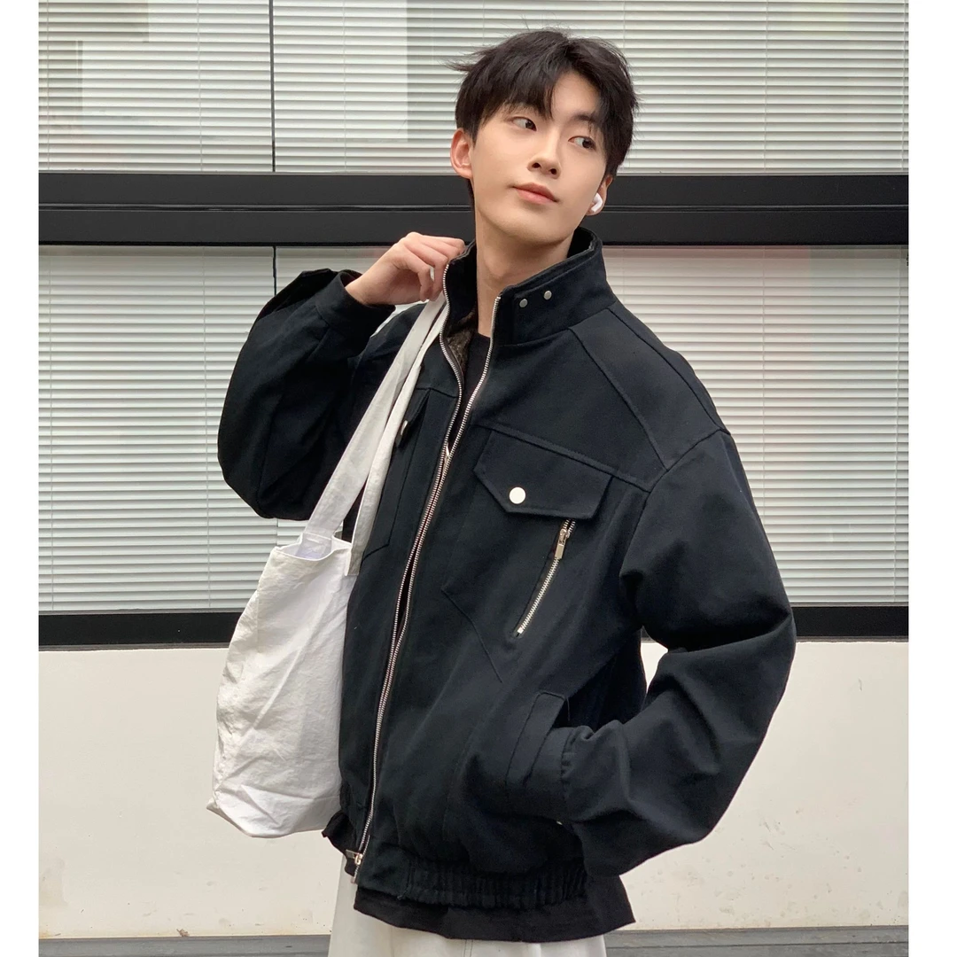 【ONEARTS夹克】春季新款工装拉链潮牌立领宽松休闲运动夹克外套