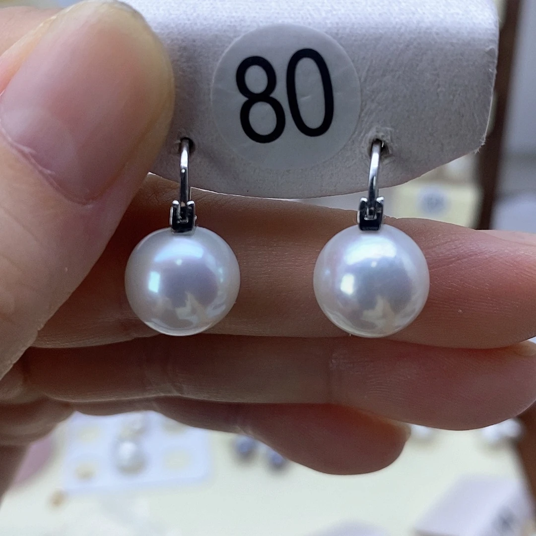 银S925镶嵌耳饰淡水珍珠