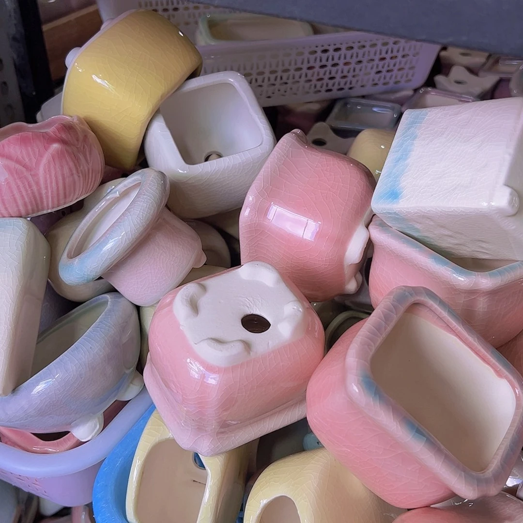 陶瓷花盆当场满12包邮随机瑕疵4个