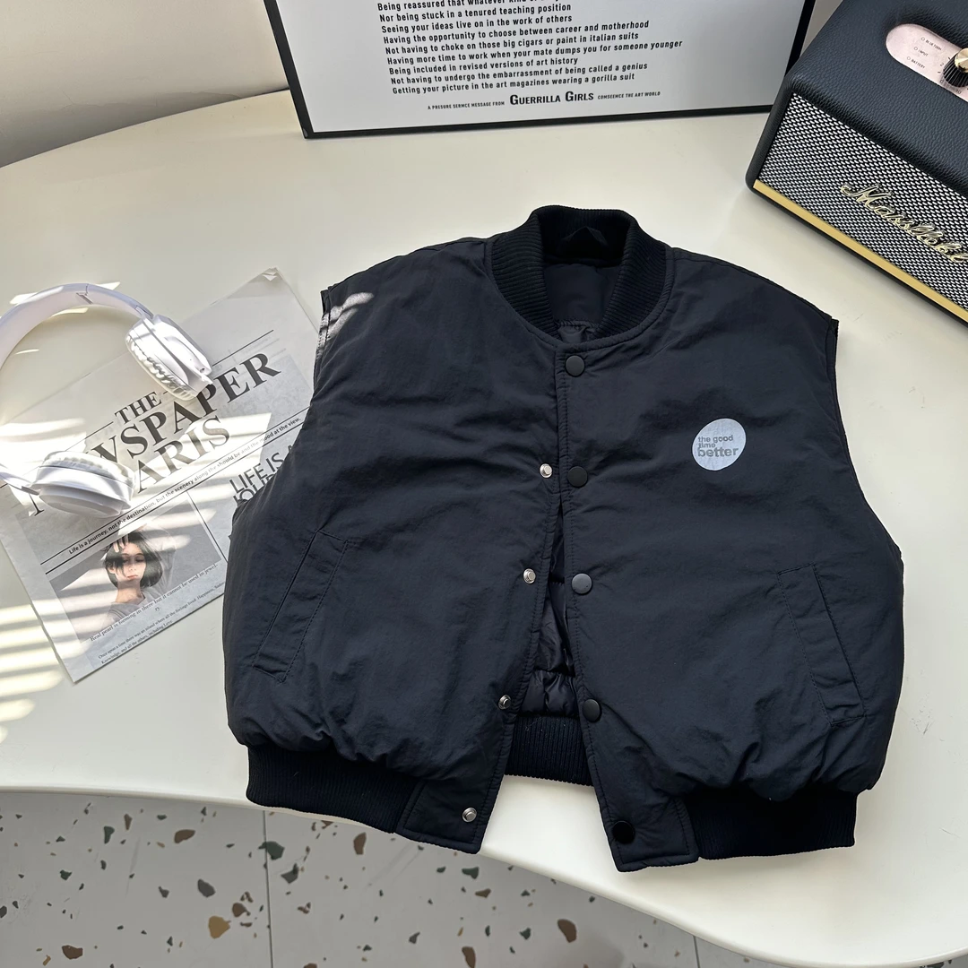 【朱鑫宇专属】男童加厚马甲2024新款圆领字母冬装棉马夹BMD3282