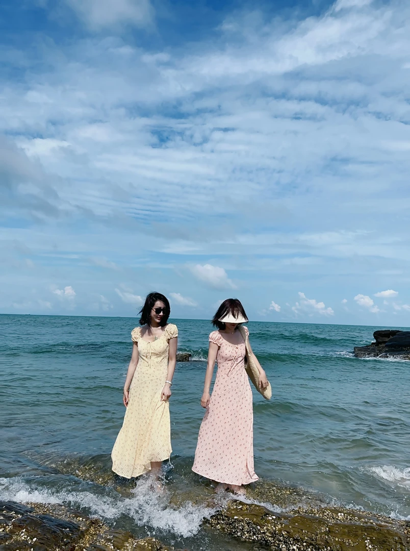 【美丽姐】1085碎花连衣裙显瘦夏季法式长款收腰韩版