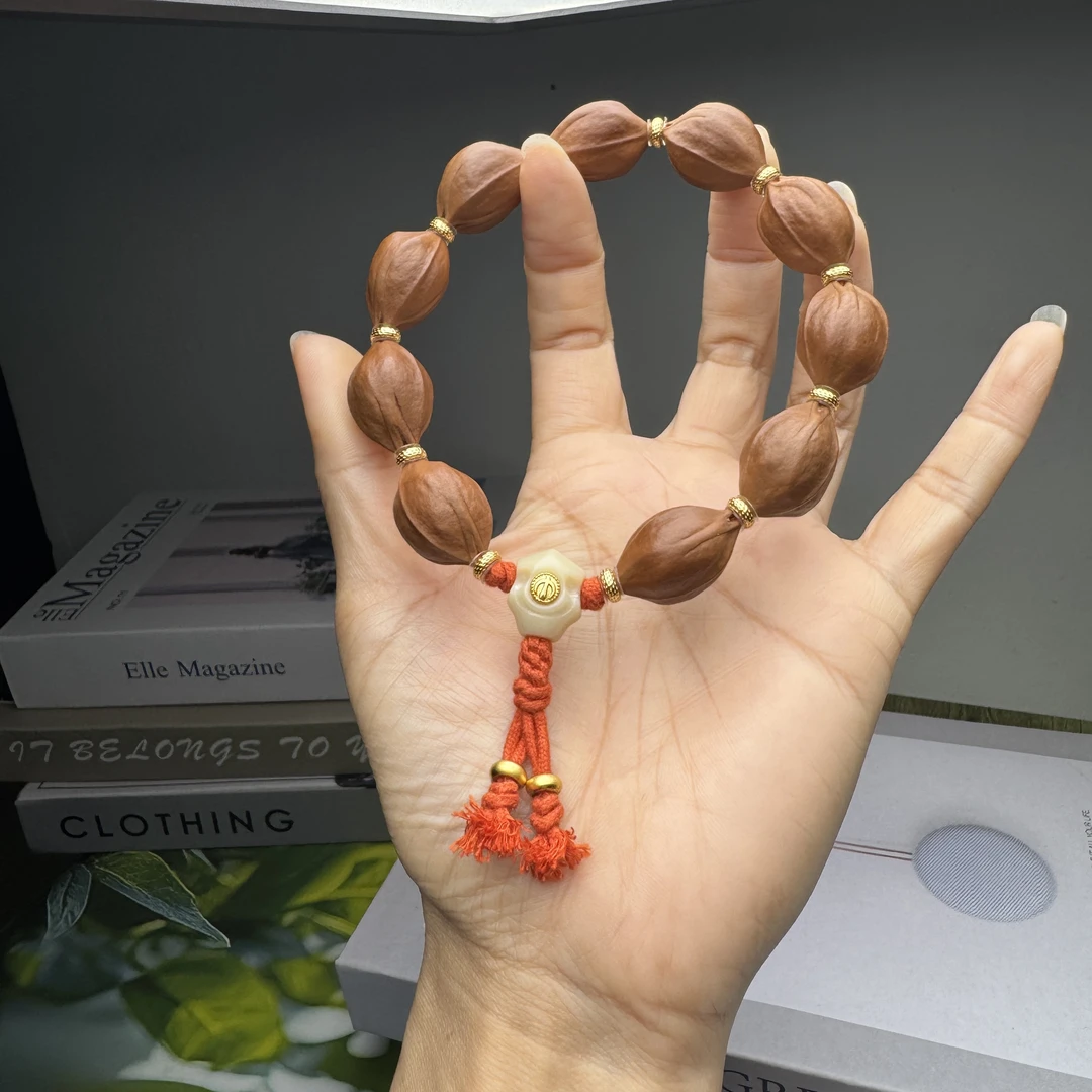 【核居居】16/24小尺寸 带三通 正宗梅林铁核橄榄核素核手串哑光