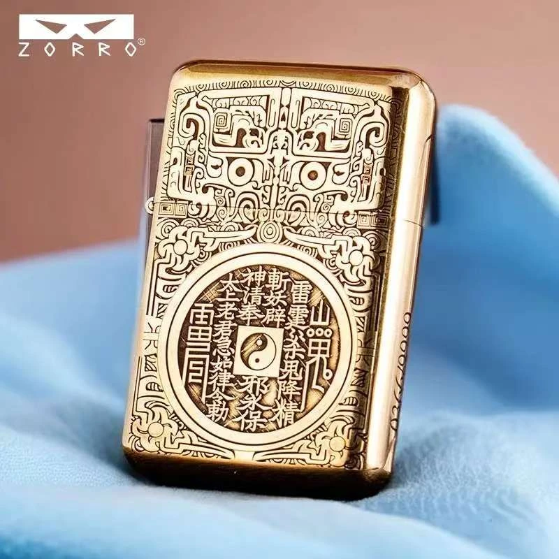 ZORRO佐罗三代密封煤油打火机山鬼花钱个性复古高档男士礼物正品
