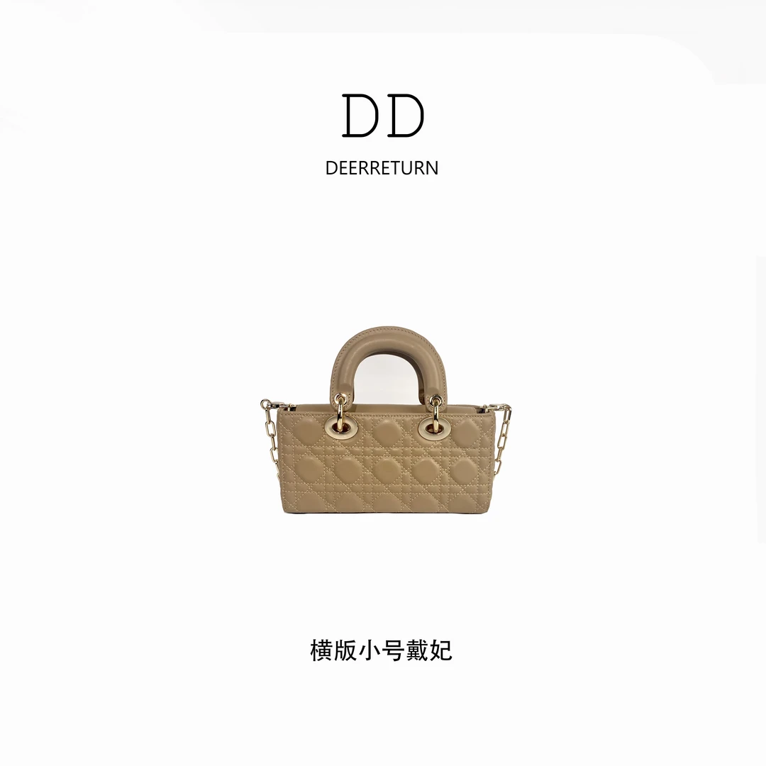 DD【横款小号22cm】法羊皮镀K金高级定制优雅戴妃包