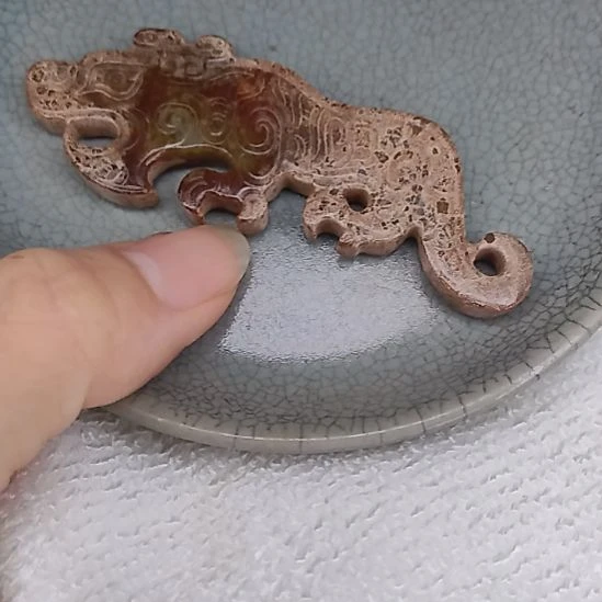 摆件开片瓷器瓷片摆件