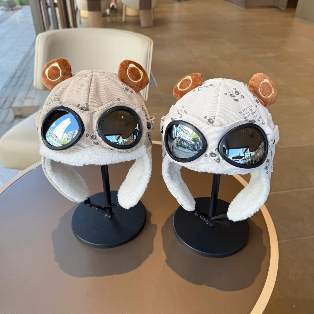 儿童冬天雷锋帽男童女孩可爱加绒户外护耳保暖防寒东北棉帽飞行帽