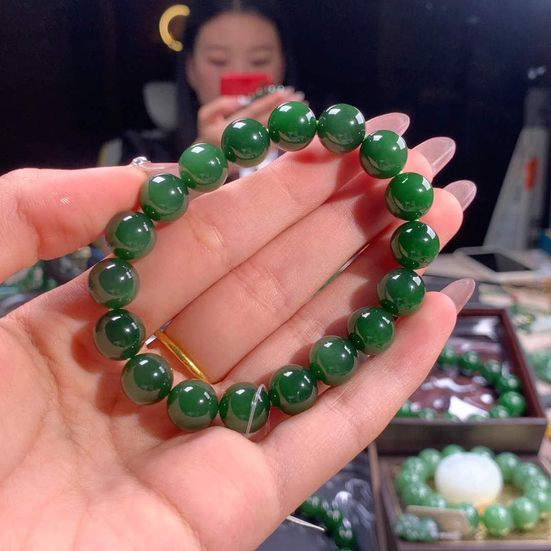 手链未镶嵌和田玉（碧玉）