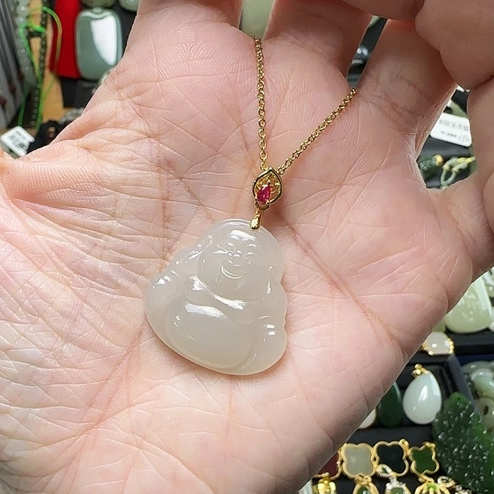 颈饰银S925镶嵌和田玉