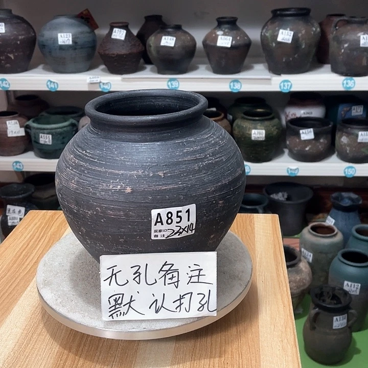 红陶手工制作工艺花盆