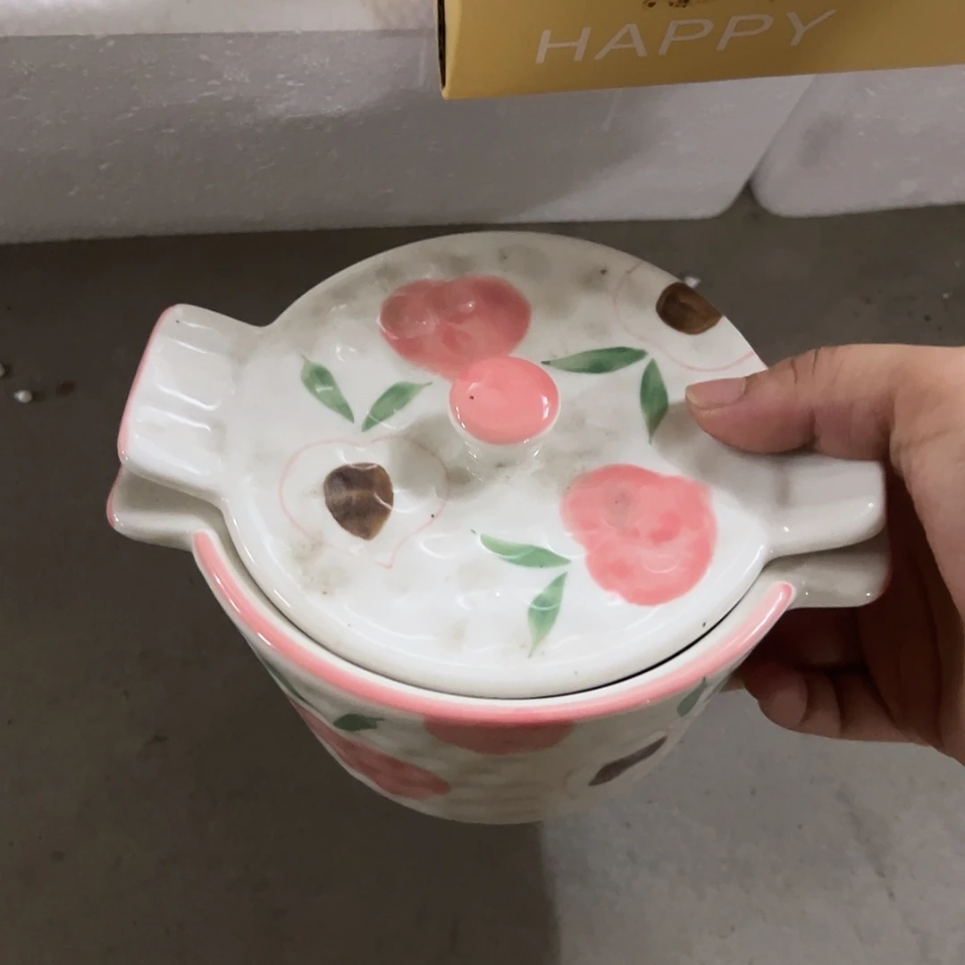 搪瓷水蜜桃炖盅一套