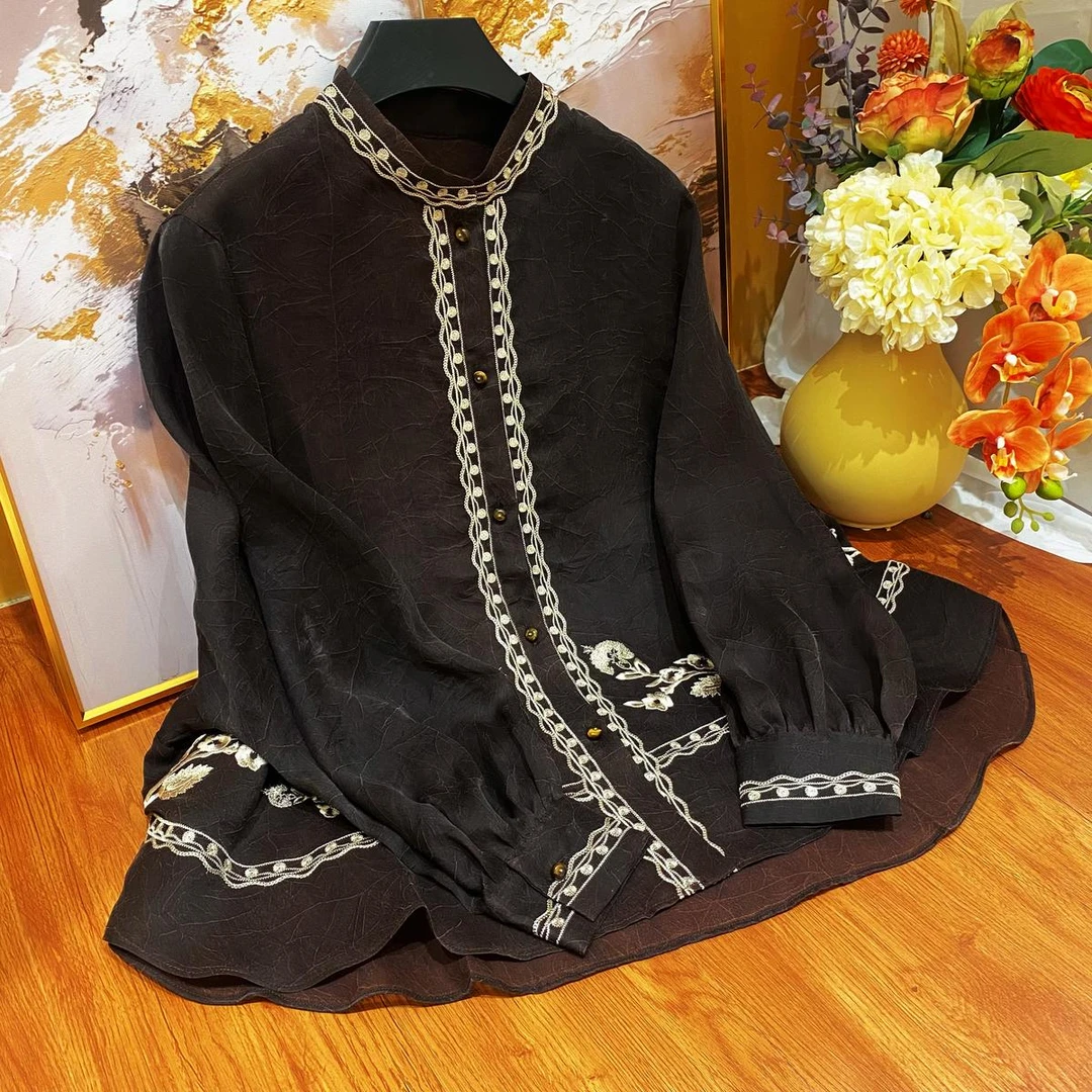 立体刺绣欧根纱衬衫28215011