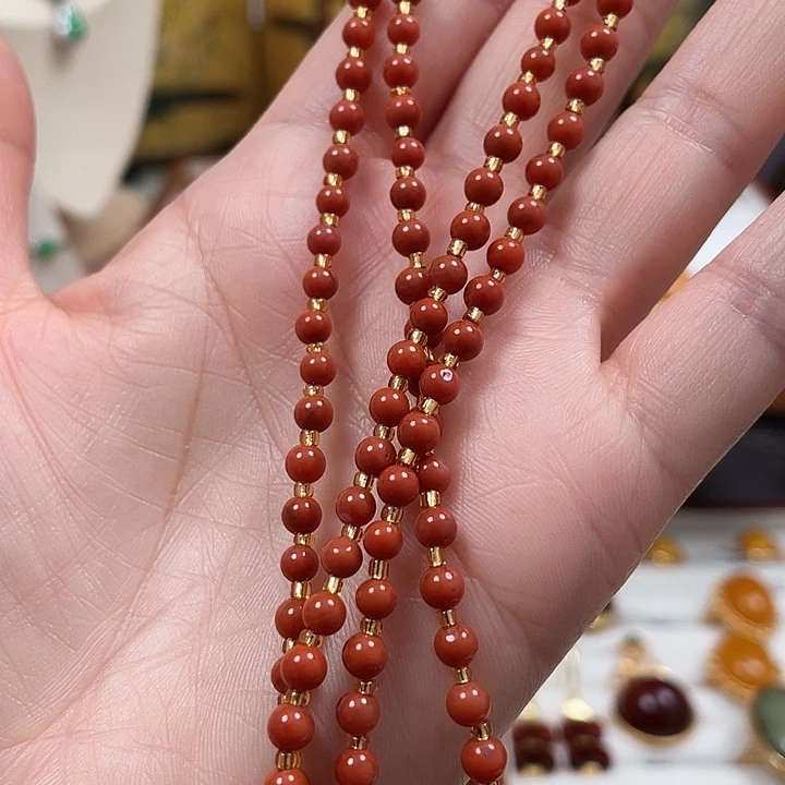 南红玛瑙眼镜链未镶嵌