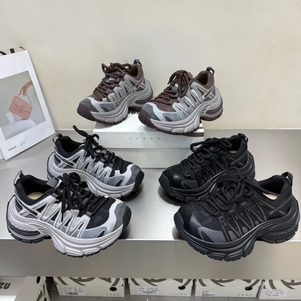 出289新款厚底松糕四季款圆头时尚老爹鞋底厚5公分洋气透气百搭