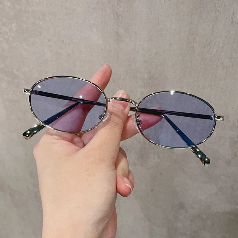 复古椭圆嘻哈时尚太阳镜男女防紫外线驾驶墨镜跨境欧美潮太阳眼镜