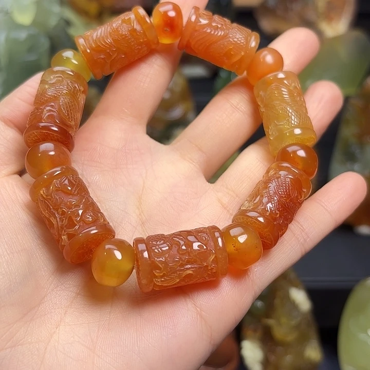 未镶嵌蛇纹石玉手链用****6