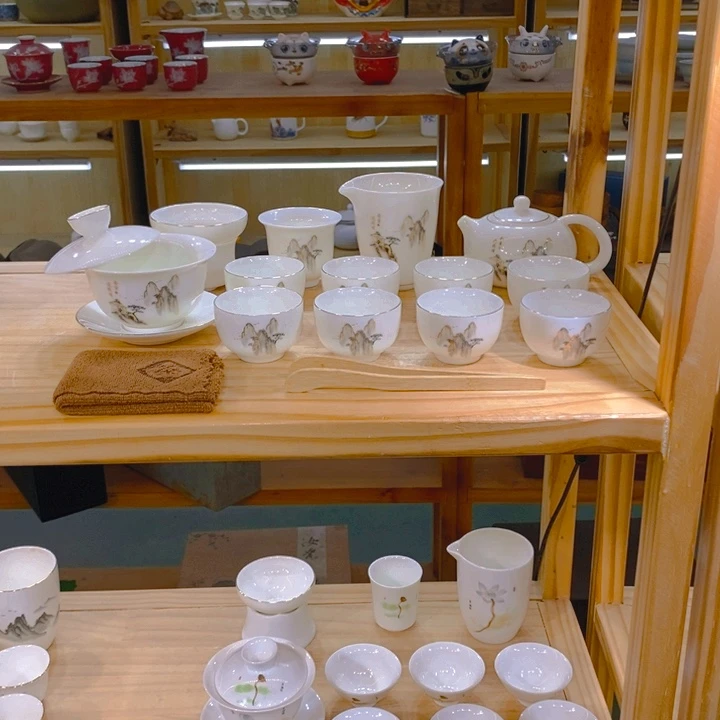 【不止】羊脂玉瓷茶具套装