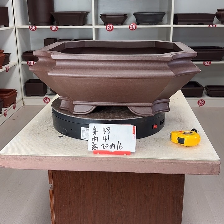 紫砂花盆大切角四方