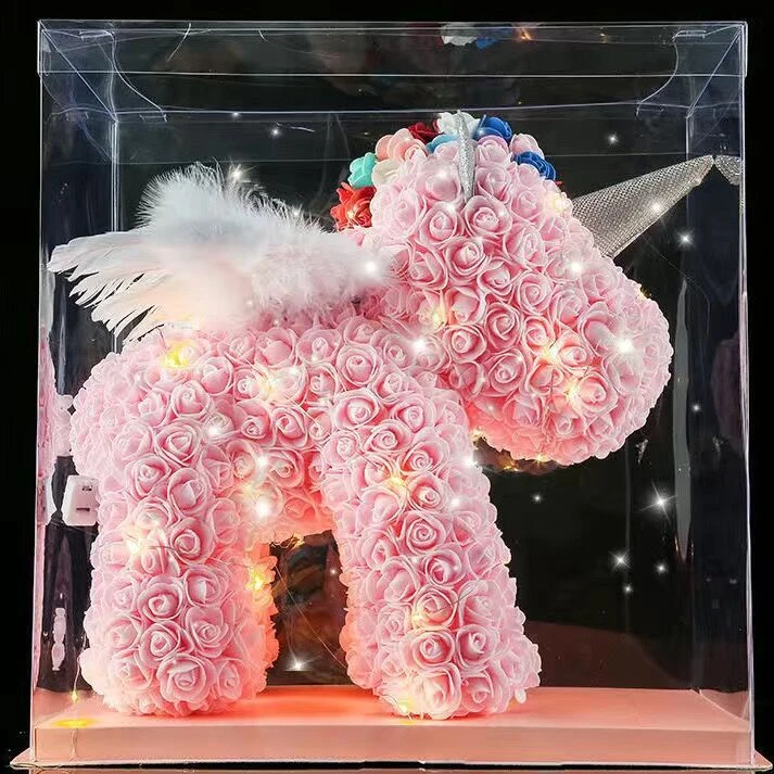 七夕情人节永生花独角兽礼盒装玫瑰花生日礼物送女生女孩老师全班