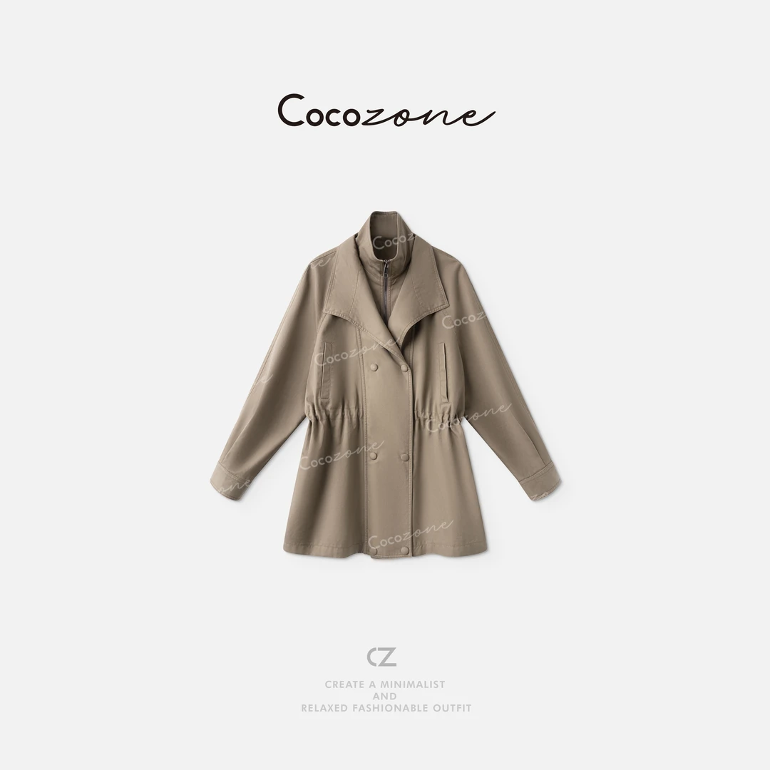 COCO ZONE 刘一一“流光风衣”100棉温暖柔和复古外套 CD1A1292