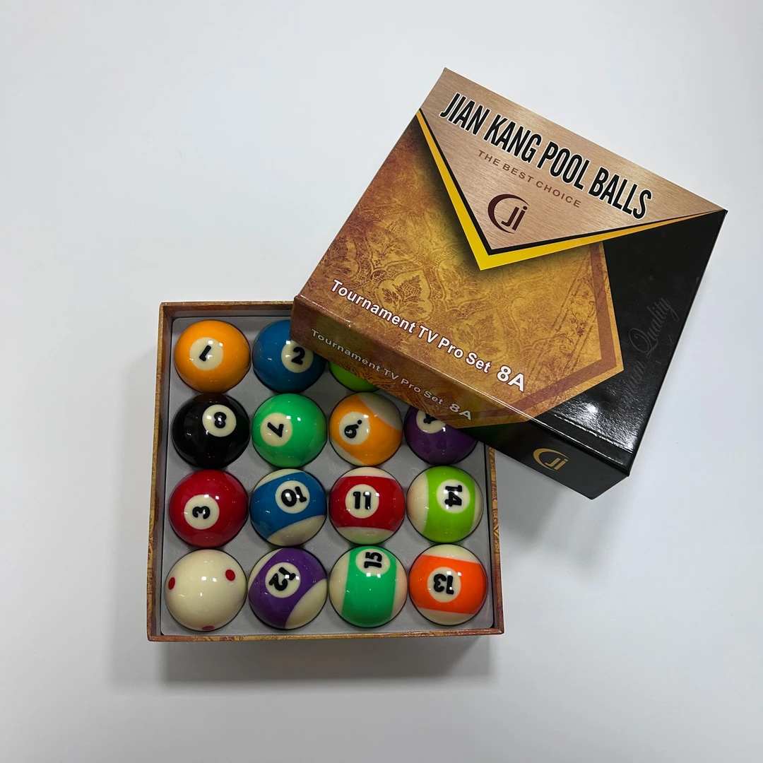 黑8台球子水晶台球标准大号美式十六彩桌球子健康8A独眼龙台球子