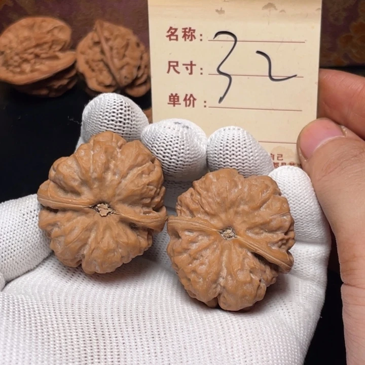 手串文玩核桃蛤蟆头37尺白茬 修 32