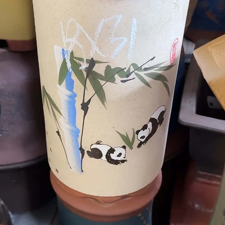 白熊猫笔筒小花盆花盆花盆花盆