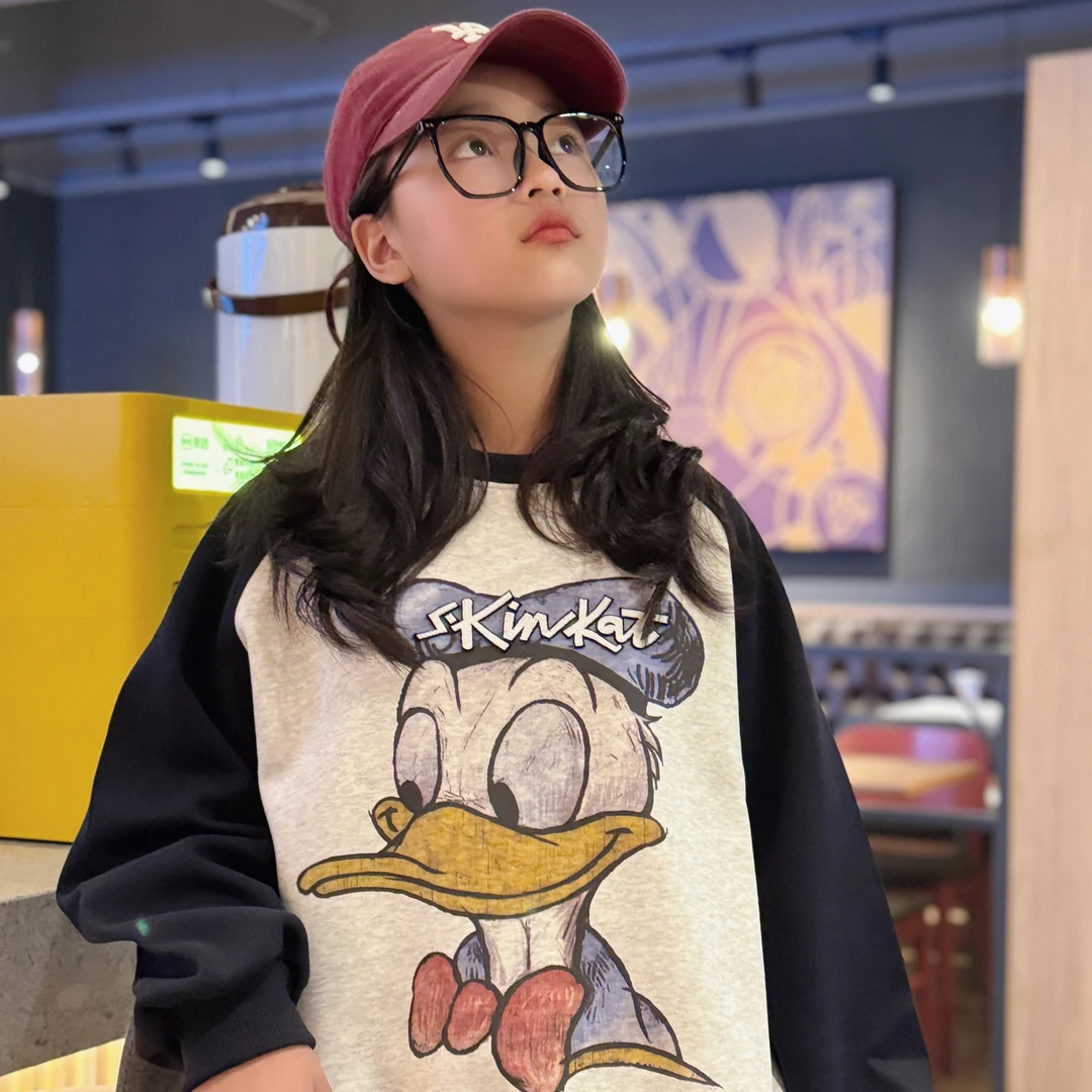 小圈家−2025秋季新品爱心百搭卡通动漫长袖圆领休闲风T恤休闲卫衣