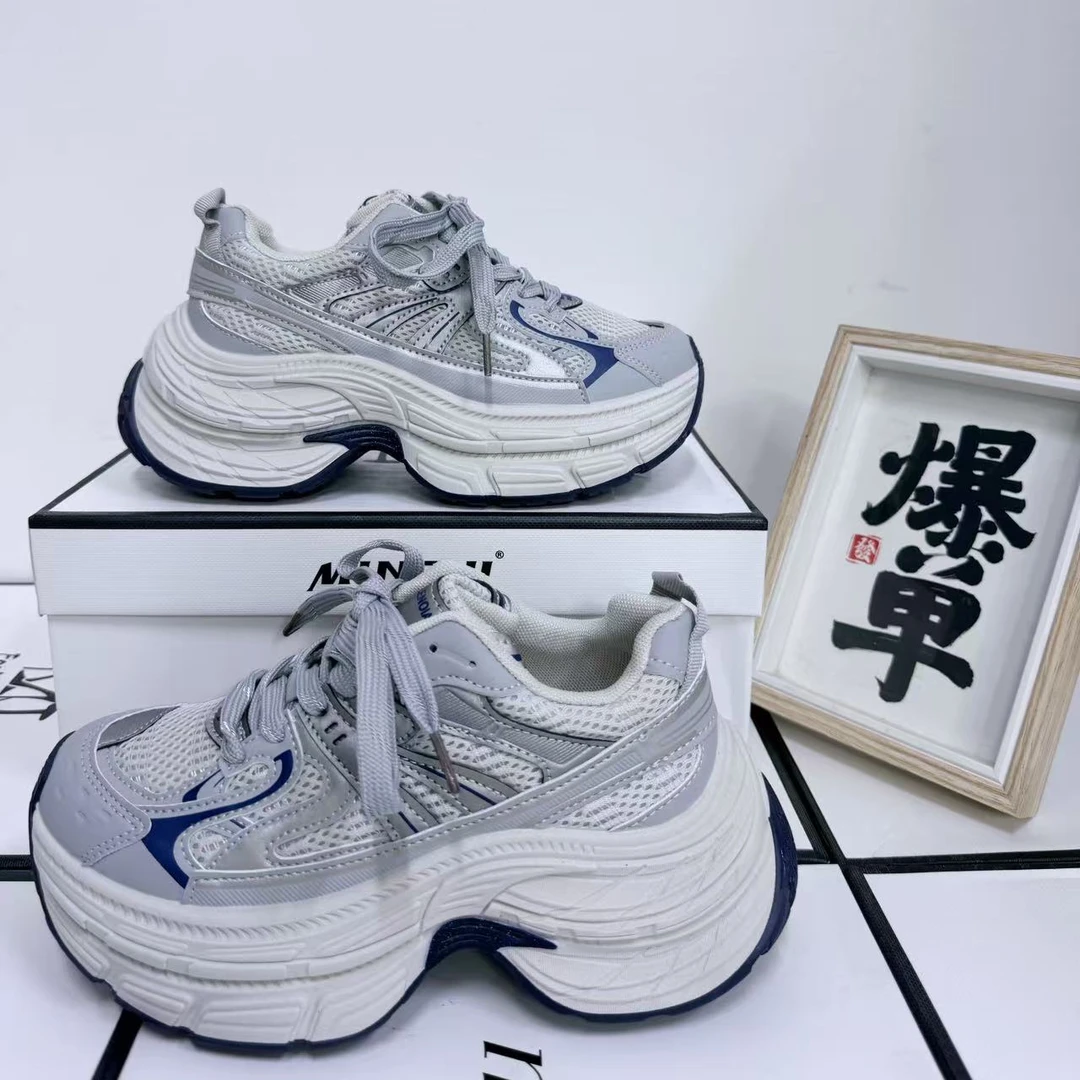 602包臀厚底老爹鞋双网