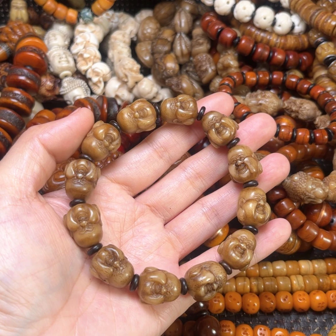 【闪购商品】牛骨手串/手链牛骨原色弥勒佛17×14×12颗