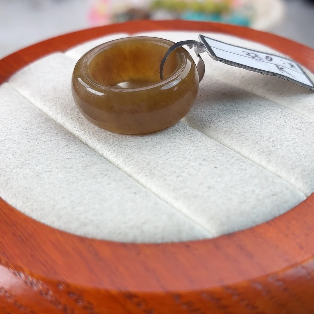 和田玉未镶嵌戒指r66金桔糖轮胎17.1