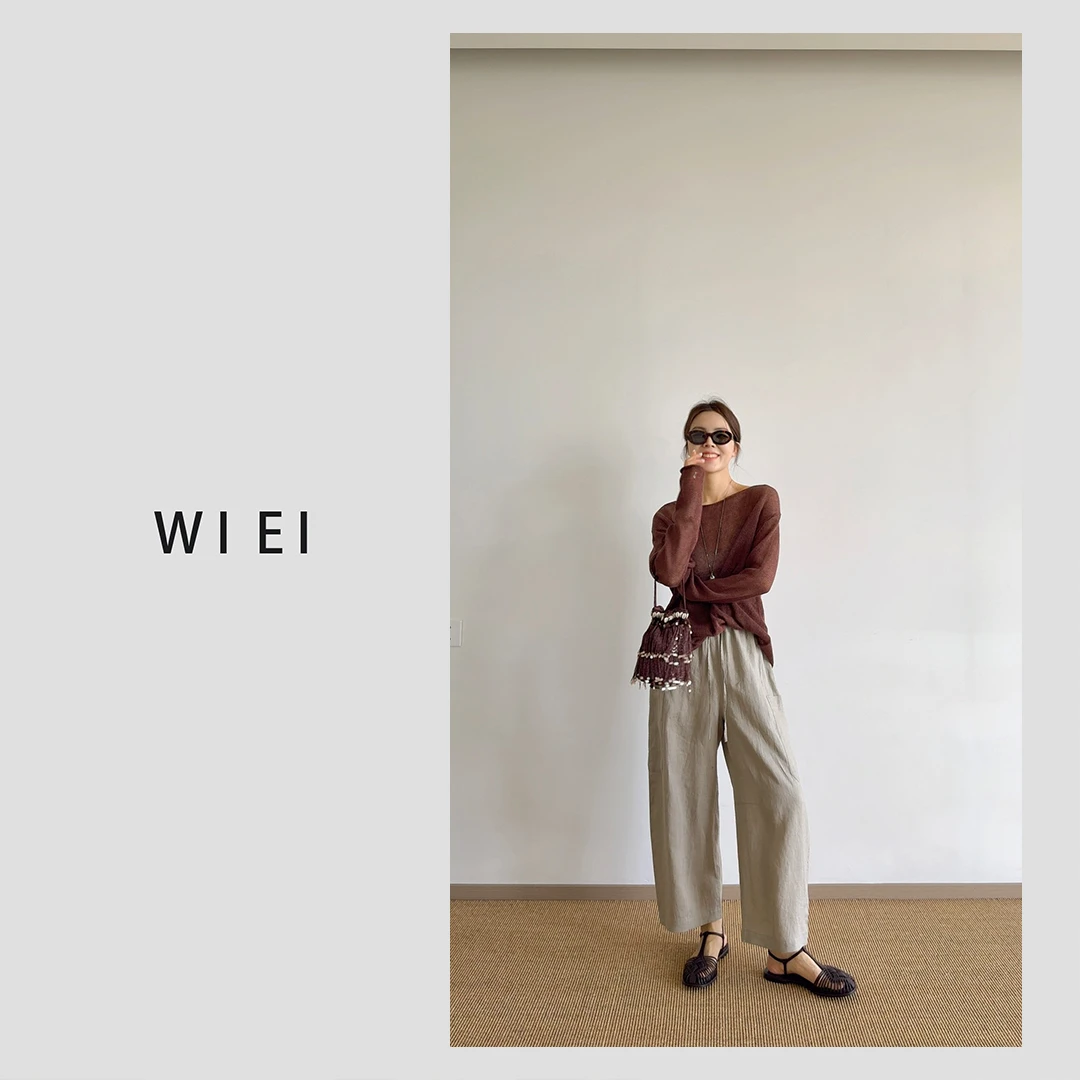 《WI EI》冰美式*荃亚麻松弛感轻薄微透宽松呼吸罩衫 7A284