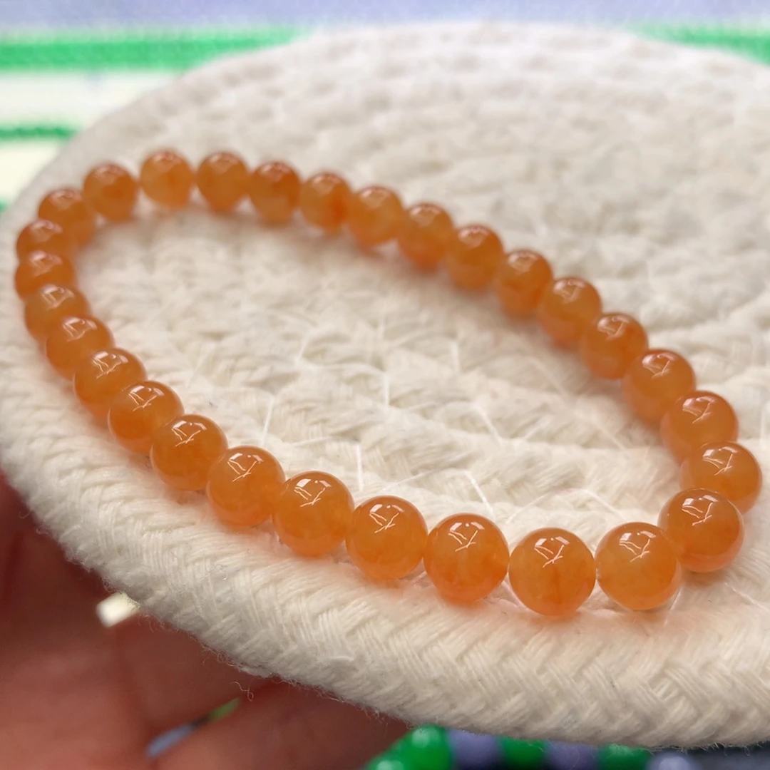 定制翡翠未镶嵌 毛货抛光定制 橙子汁单圈 卡6+