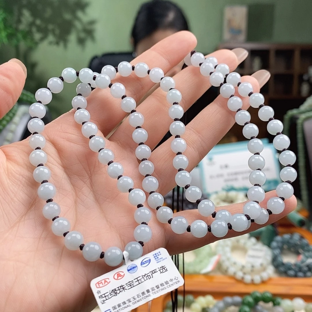 一****颈饰未镶嵌翡翠天然翡翠项链
