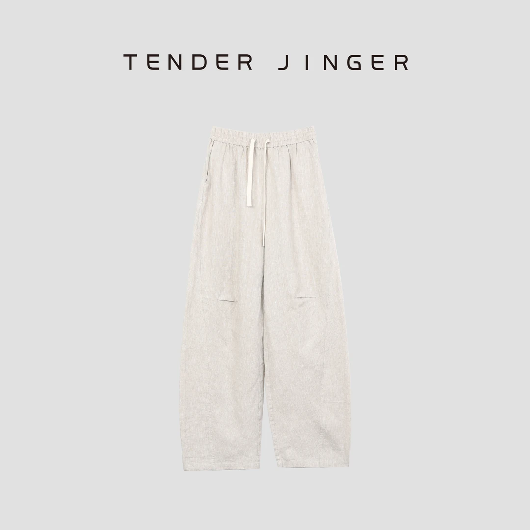 Tender Jinger亚麻透气宽松休闲裤T52TS30989