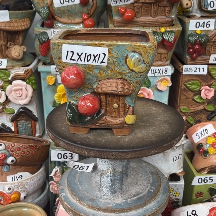 紫砂花盆粗陶材质多肉花盆