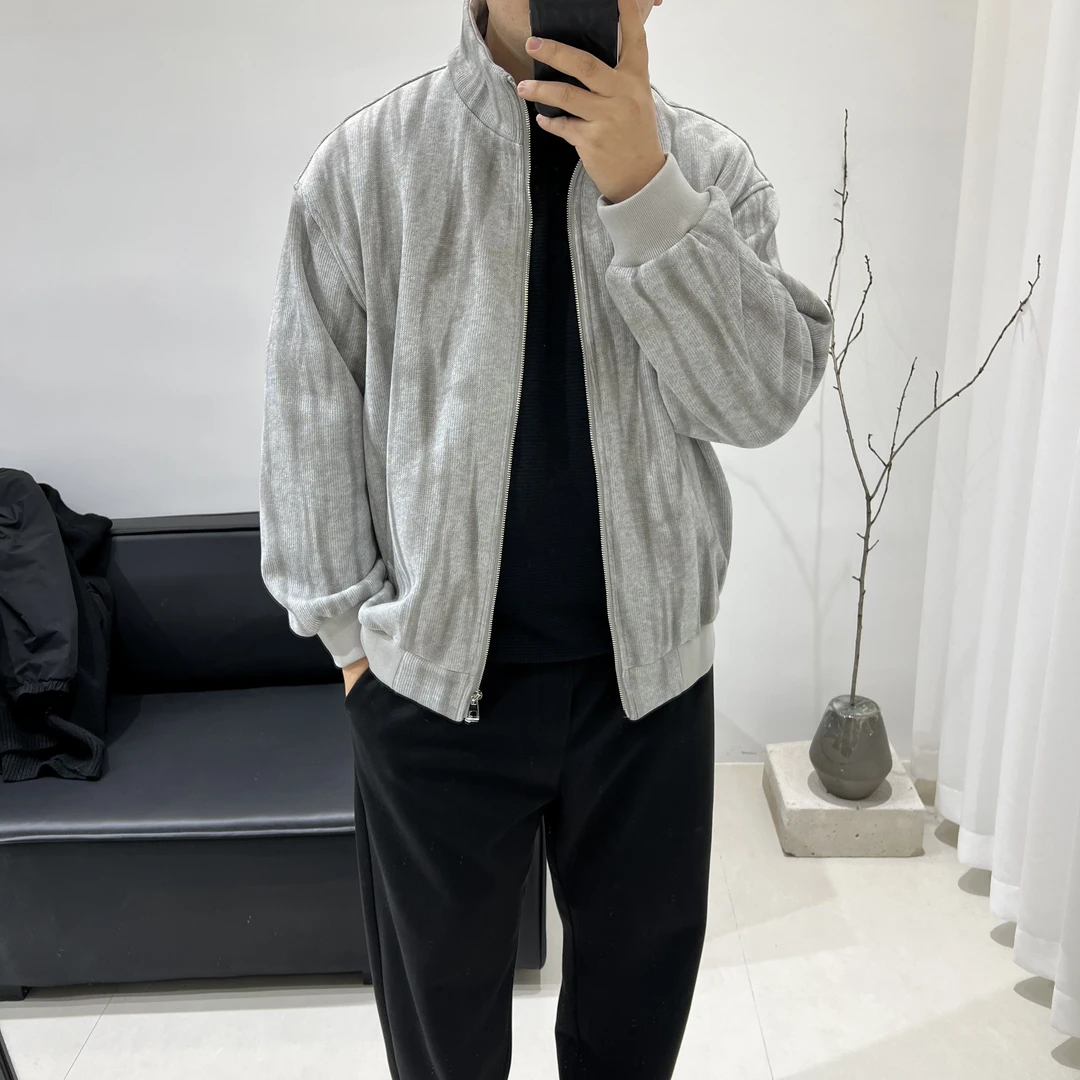 扎染立领夹克一体绒保暖外套