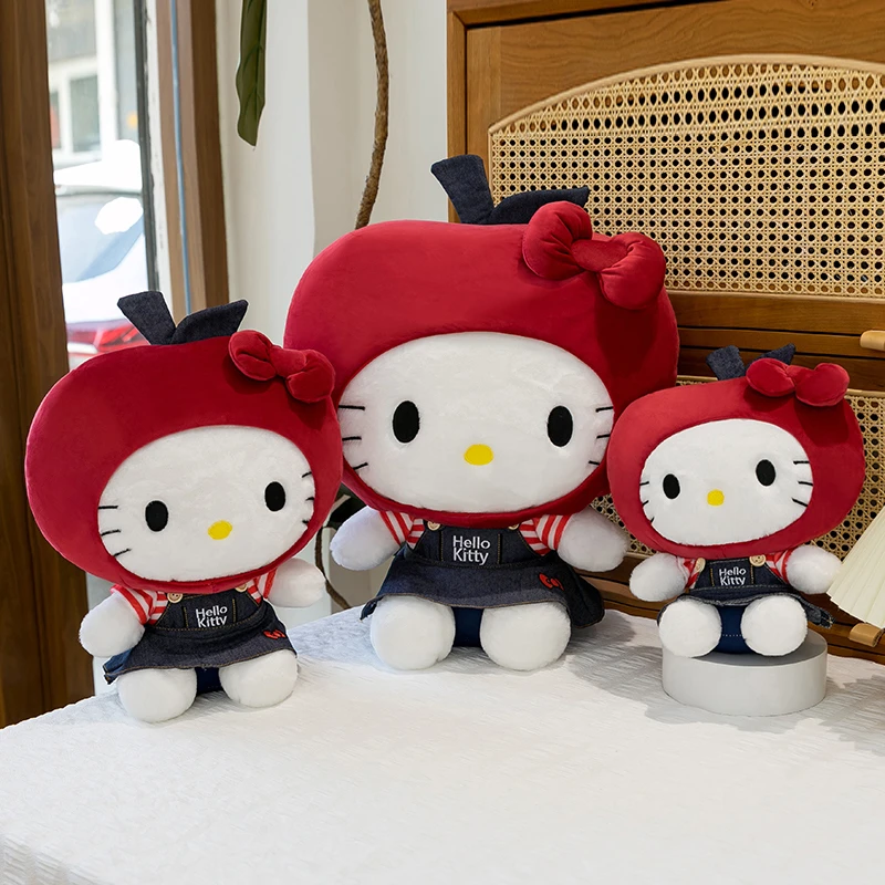 可爱苹果kt公仔呆萌毛绒公仔凯蒂猫及软玩偶送女朋友女生生日礼物