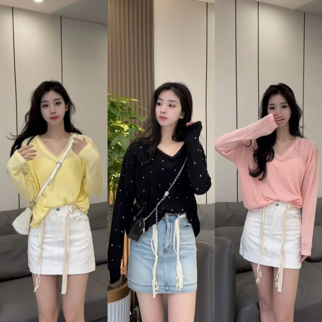 【温小柔定制.梦幻星海】2025春夏新款显瘦减龄气质百搭长袖针织