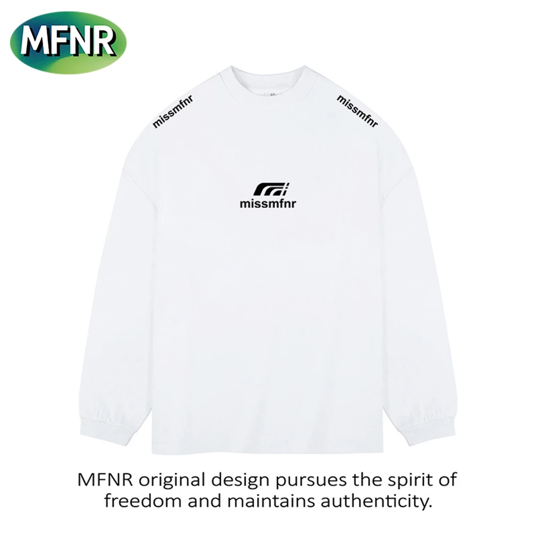 美式小众简约字母印花长袖秋季男女重磅纯棉圆领百搭打底T恤上衣