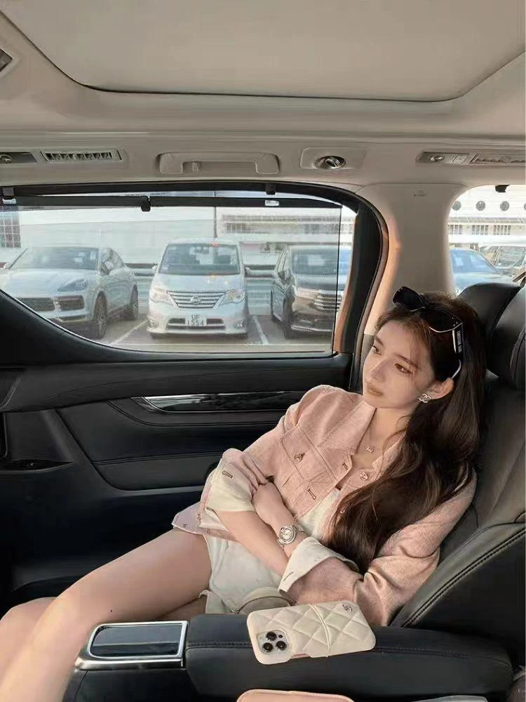 韩系ins粉色简约修身显瘦外套正肩翻领上衣2025夏新款潮牌短外套