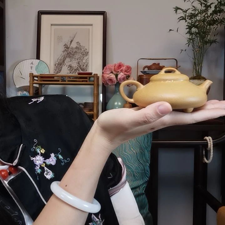 在***上紫砂茶壶福瓢半手工黄金段泥