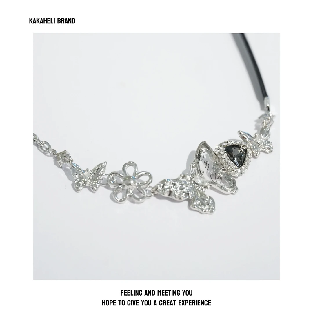 钛钢项链 气质轻奢时尚百搭小众简约复古蝴蝶项链KK984