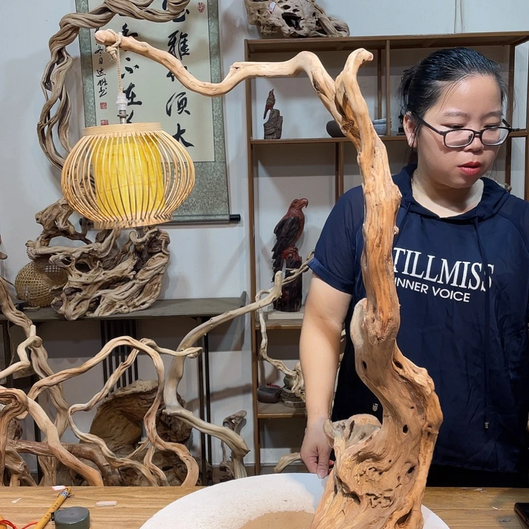 香榧木杜鹃根根艺摆件