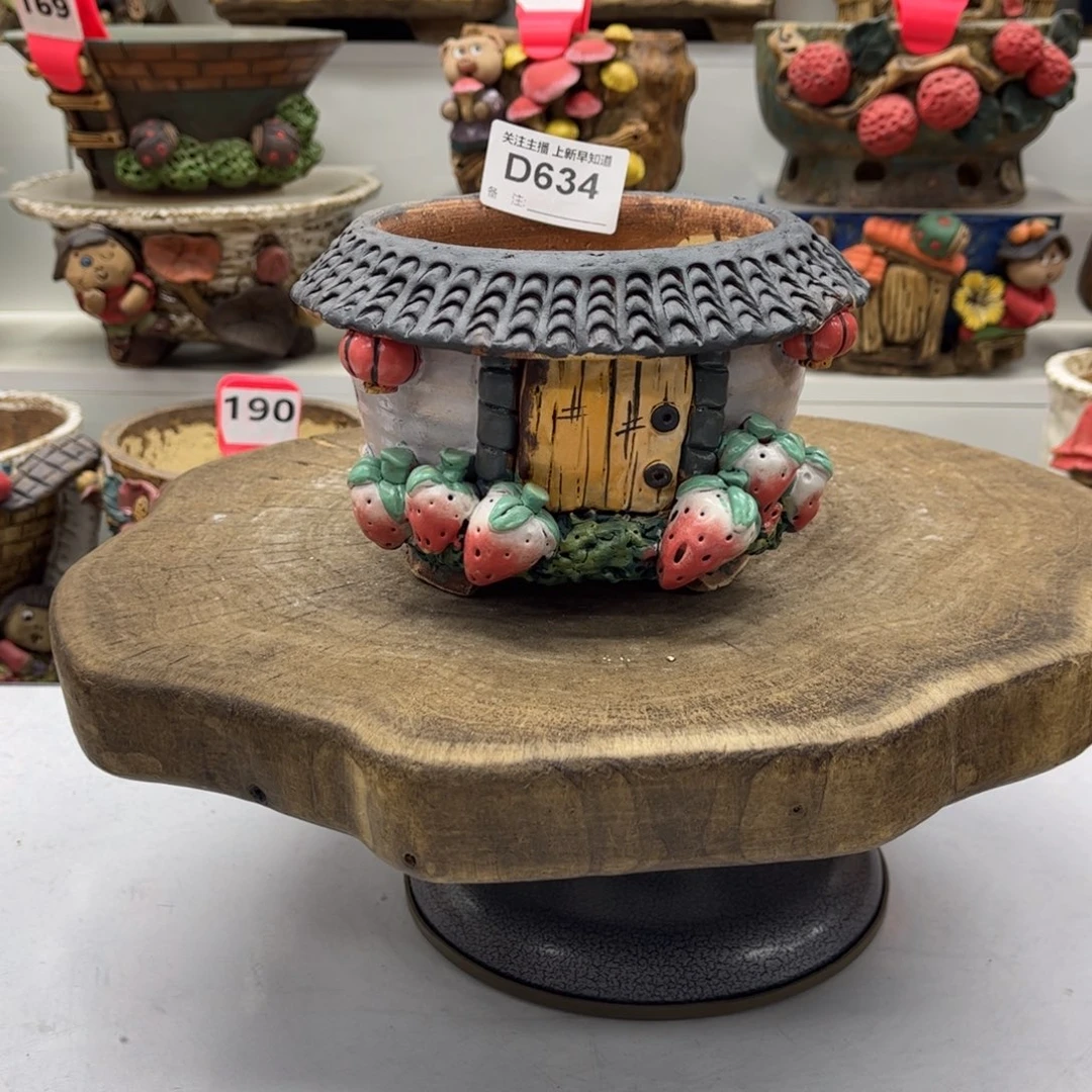 花盆634白狐花盆手捏