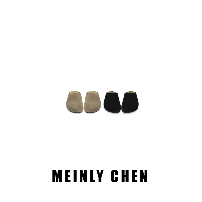 【MEINLY  CHEN】【博肯拖】高端设计师款百搭休闲简约包头拖24039