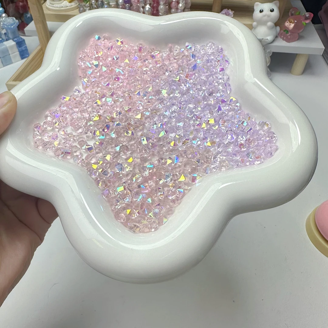 【3选1】七彩镭射炫彩碎冰手工diy饰品配件装饰纯手工紫色粉色花瓣