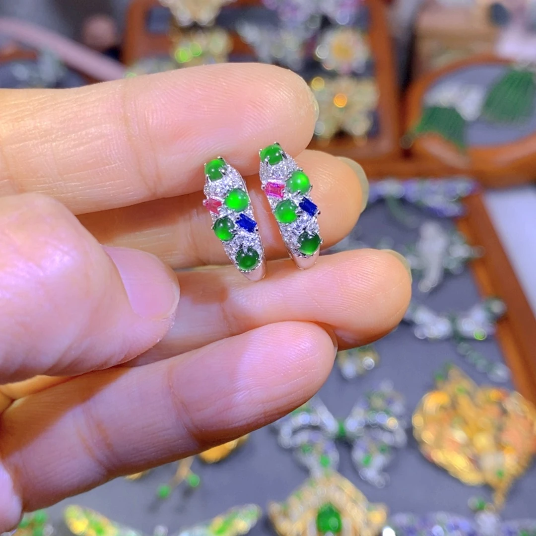 颈饰银S925镶嵌翡翠