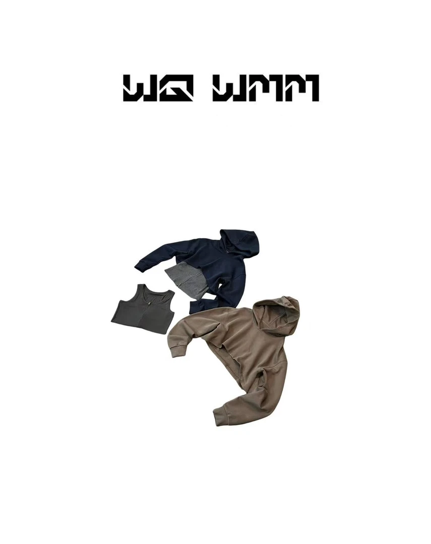 【WQWMM】设计感秋款时髦精连帽真两件显瘦叠穿撞色上衣25A90167