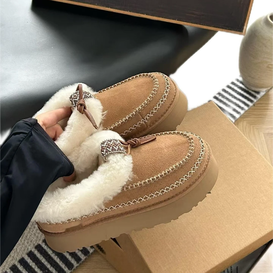 【阿尔派全新未拆封】秋冬桑坡雪地靴羊皮毛一体V口/平口高筒毛毛鞋